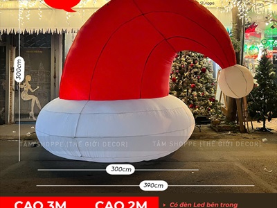 Nón Noel siêu to bơm hơi [Cao 2m - 3m - Căng đẹp] BOMHOI-X-07